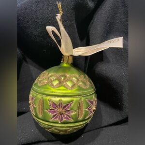 Waterford Green and Purple Ornament